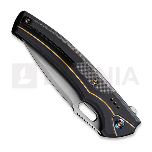 We Knife Exciton, Black Titanium, Twill CF, Silver BB WE22038A-1