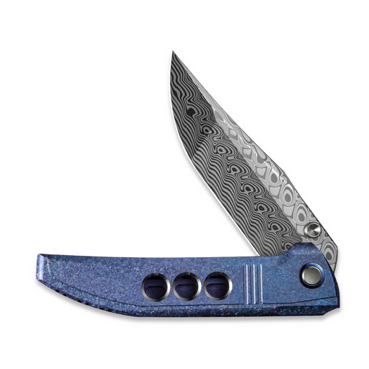 We Knife Ezinta Damasteel, Crystalized Blue/Purple Titanium WE22041-DS1