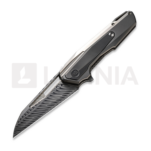 We Knife Falcaria Damasteel, Polished/Bead Blasted Ti WE23012B-DS1