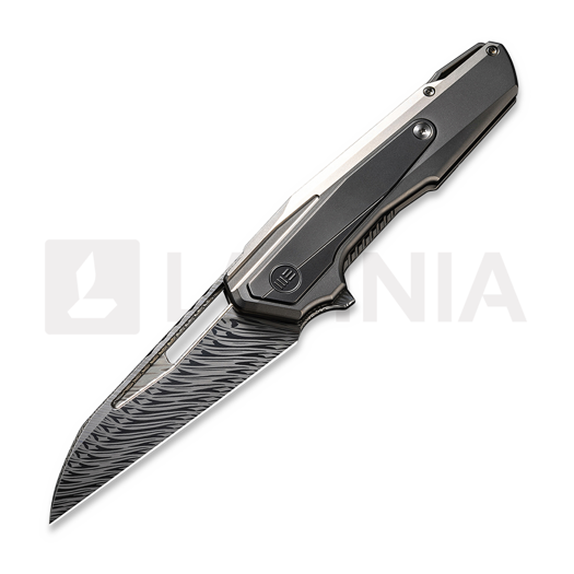 We Knife Falcaria Damasteel, Polished/Bead Blasted Ti WE23012B-DS1