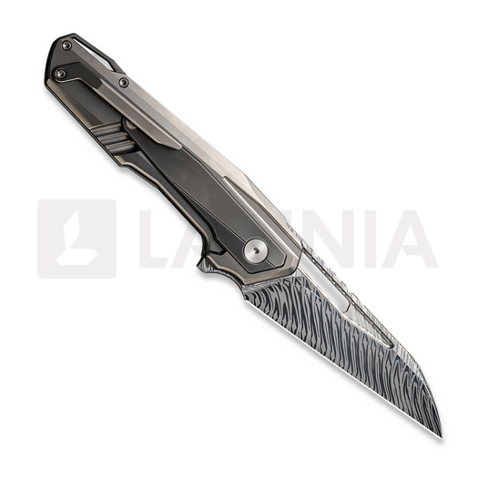 We Knife Falcaria Damasteel, Polished/Bead Blasted Ti WE23012B-DS1