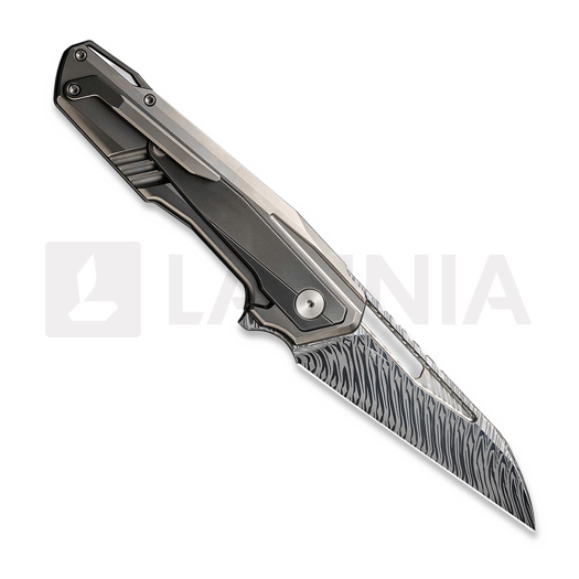 We Knife Falcaria Damasteel, Polished/Bead Blasted Ti WE23012B-DS1