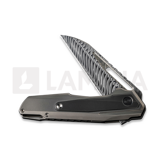 We Knife Falcaria Damasteel, Polished/Bead Blasted Ti WE23012B-DS1