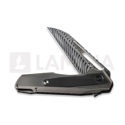 We Knife Falcaria Damasteel, Polished/Bead Blasted Ti WE23012B-DS1