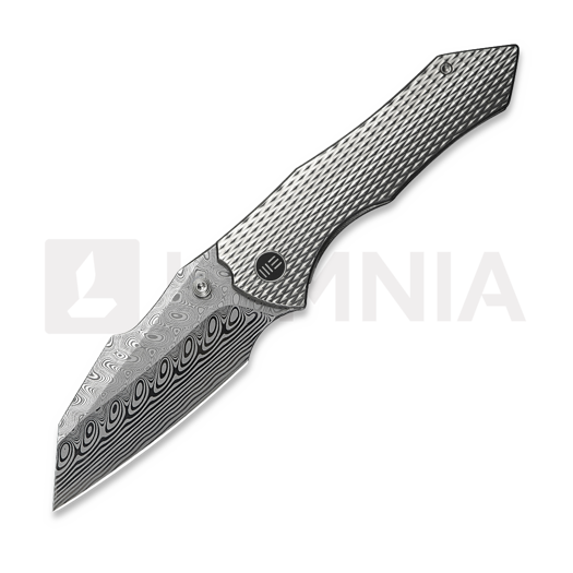 We Knife High-Fin XL Damasteel 접이식 나이프, Satin Polished Ti WE24010-DS1