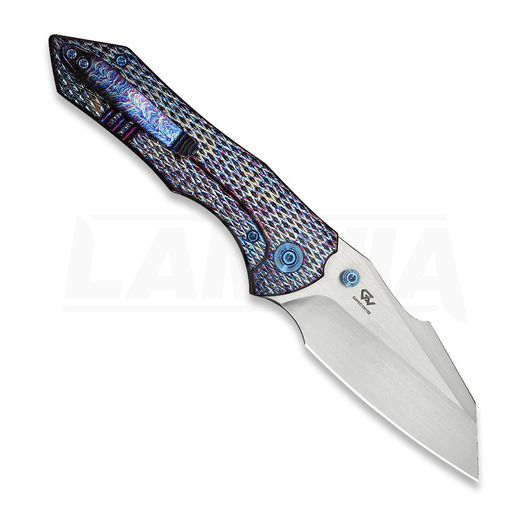 We Knife High-Fin XL kääntöveitsi, Diamond Pattern Flamed Ti, Satin WE24010-5