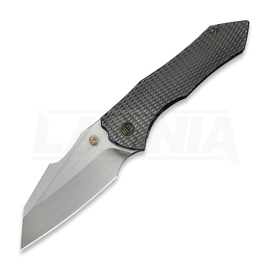 We Knife High-Fin XL folding knife, Diamond Pattern Polished Ti, Satin WE24010-6