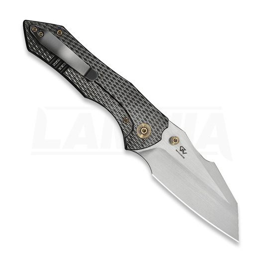 We Knife High-Fin XL sulankstomas peilis, Diamond Pattern Polished Ti, Satin WE24010-6
