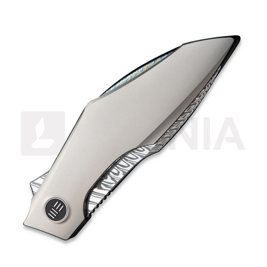 We Knife Krait Snake Damasteel 折叠刀, Gray Titanium WE24084-DS1