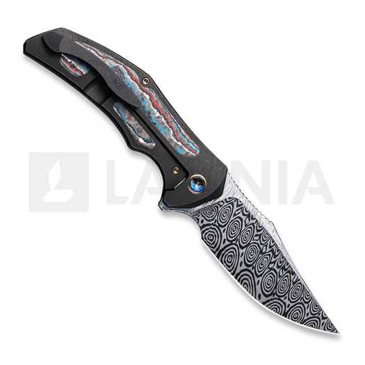 We Knife Magnetron, Black Titanium, Nebula Fat CF, Damasteel WE18058-DS1