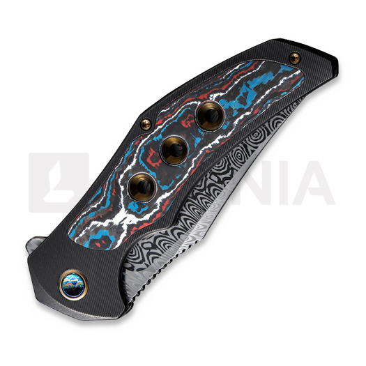 We Knife Magnetron, Black Titanium, Nebula Fat CF, Damasteel WE18058-DS1