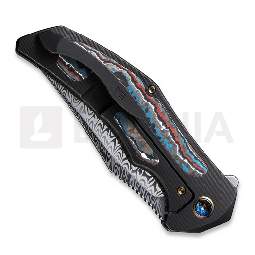 We Knife Magnetron, Black Titanium, Nebula Fat CF, Damasteel WE18058-DS1