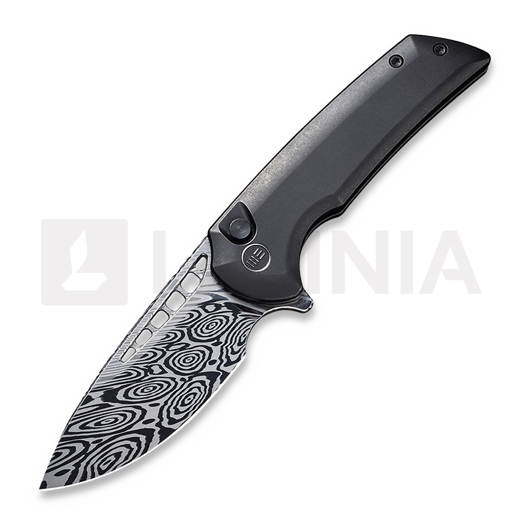 Nóż składany We Knife Mini Malice Heimskringla Damasteel, czarny WE054BL-DS1