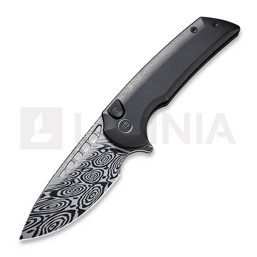 Nóż składany We Knife Mini Malice Heimskringla Damasteel, czarny WE054BL-DS1