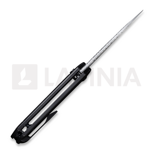 Zav&iacute;rac&iacute; nůž We Knife Mini Malice Heimskringla Damasteel, čern&aacute; WE054BL-DS1