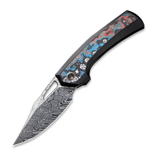 We Knife Nefaris Damasteel, Black Titanium/Nebula Fat CF WE22040F-DS1