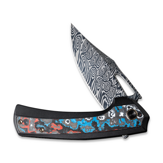 We Knife Nefaris Damasteel, Black Titanium/Nebula Fat CF WE22040F-DS1