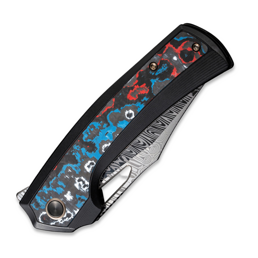 We Knife Nefaris Damasteel, Black Titanium/Nebula Fat CF WE22040F-DS1