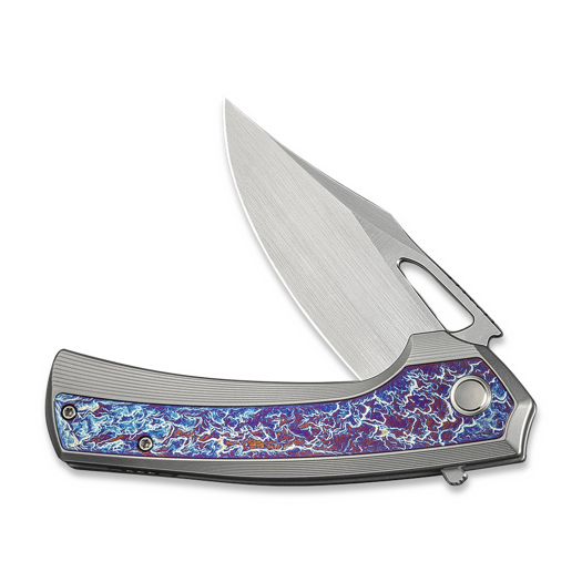 We Knife Nefaris sulankstomas peilis, Polished BB/Flamed Ti, Hand Rubbed Satin WE22040FA-1