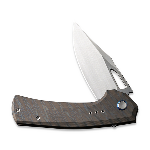 We Knife Nefaris, Tiger Stripe Flamed Ti, Hand Rubbed Satin WE22040D-4