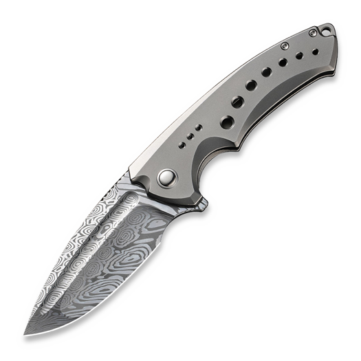 We Knife Nexusia Damasteel, Polished Bead Blasted Titanium WE22044-DS1