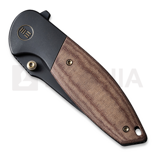 We Knife Nitro Mini, Black Titanium, Brown Micarta Inlay WE22015-4