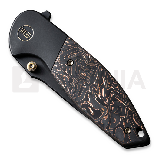 We Knife Nitro Mini, Black Titanium, Copper Foil CF Inlay WE22015-2