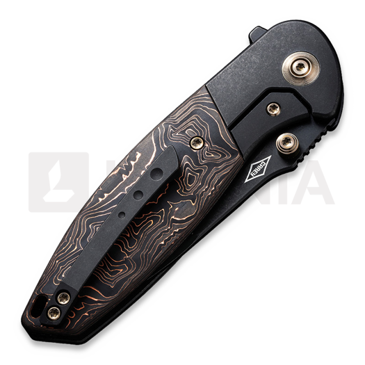 We Knife Nitro Mini, Black Titanium, Copper Foil CF Inlay WE22015-2
