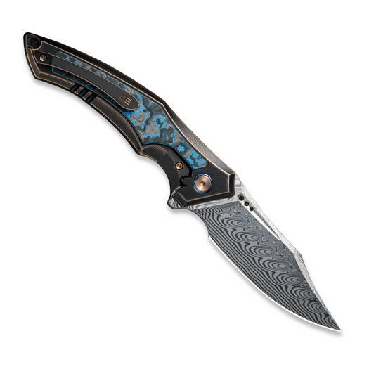 We Knife Orpheus Damasteel, Bronze/Black Ti, Arctic Storm Fat CF WE23009-DS1