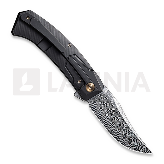 We Knife Shuddan Hakkapella Damasteel folding knife, black 21015-DS1