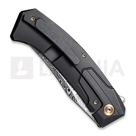 We Knife Shuddan Hakkapella Damasteel folding knife, black 21015-DS1