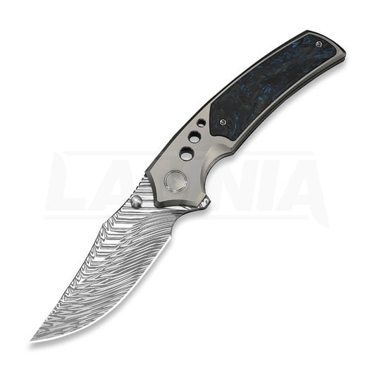 We Knife Skynix Damasteel, Gray Titanium & Black/Blue CF WE24087-DS1