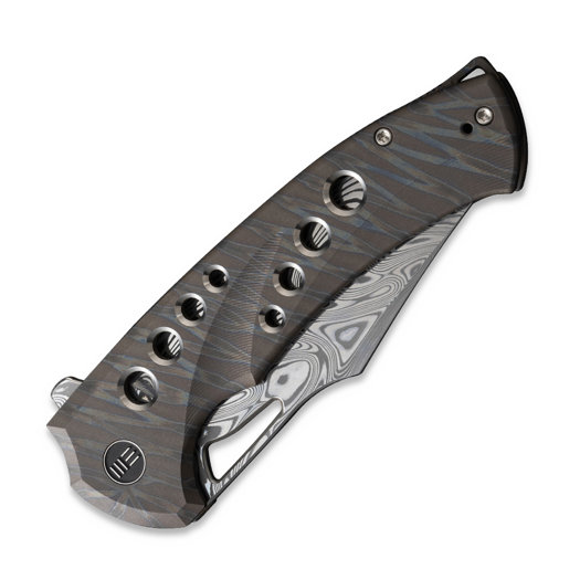 We Knife Swiftfin Damasteel, Tiger Stripe Flamed Ti WE23051-DS1