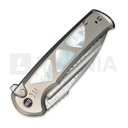 We Knife Sylox Damasteel, Polished BB Ti/Mother Of Pearl WE24027-DS1