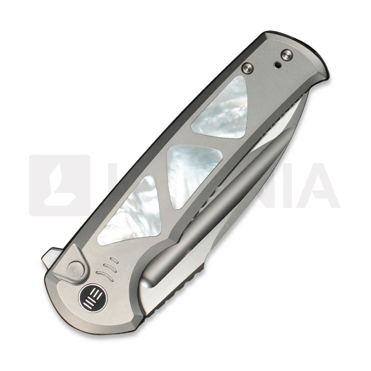 We Knife Sylox sulankstomas peilis, Gray Ti/Mother Of Pearl, Satin WE24027-4