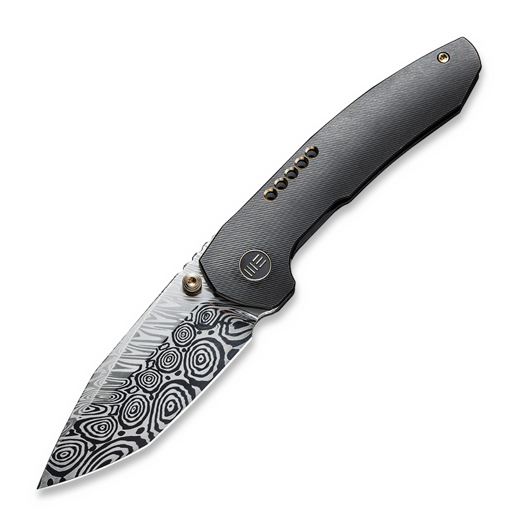 We Knife Trogon Damascus, Black Titanium WE22002B-DS1