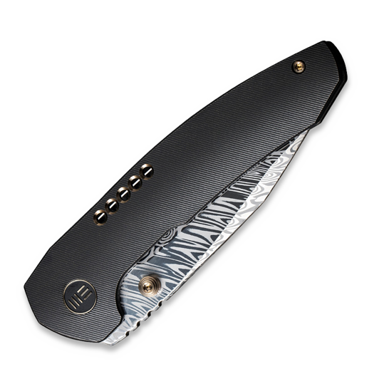 We Knife Trogon Damascus, Black Titanium WE22002B-DS1