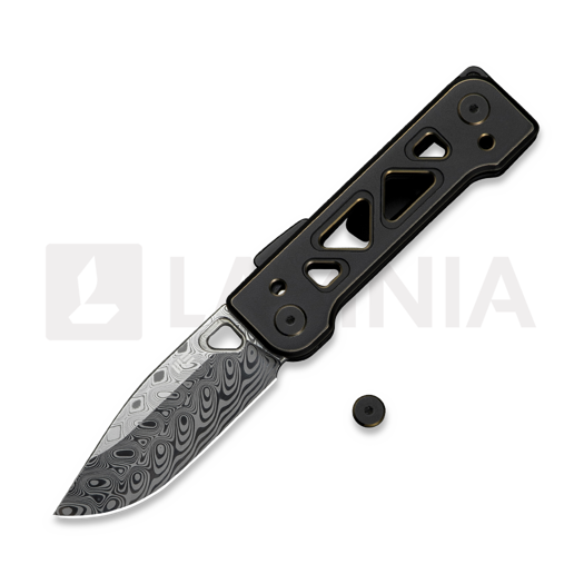 We Knife Tyro Damasteel, Black/Gold Titanium WE24001-DS1