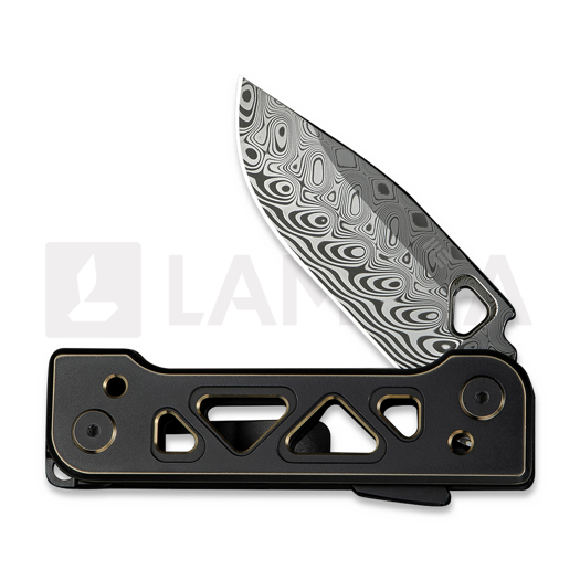 We Knife Tyro Damasteel, Black/Gold Titanium WE24001-DS1