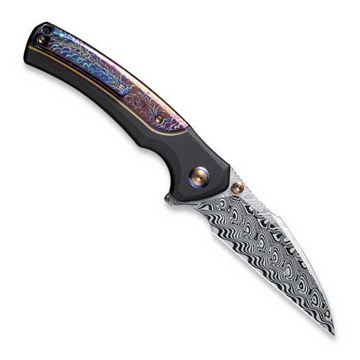 We Knife Ziffius Damascus, Black Titanium/Flamed WE22024D-DS1