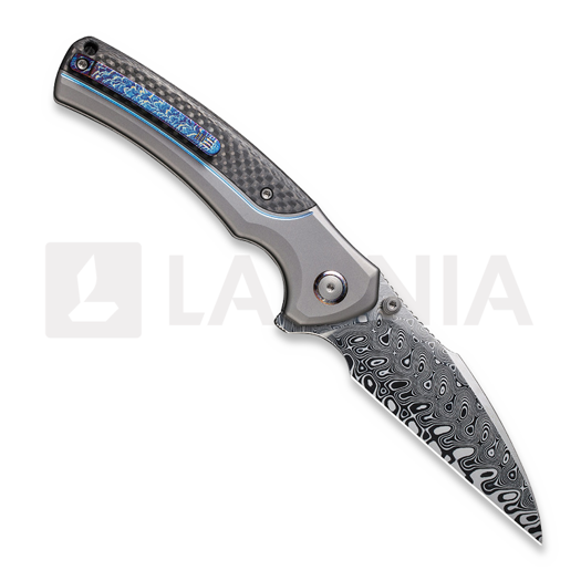 We Knife Ziffius Damascus, Gray Titanium/Twill CF WE22024A-DS1