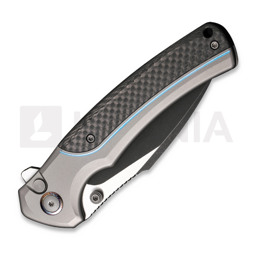 We Knife Ziffius, Gray Titanium/Twill CF, Black SW/Satin WE22024A-1