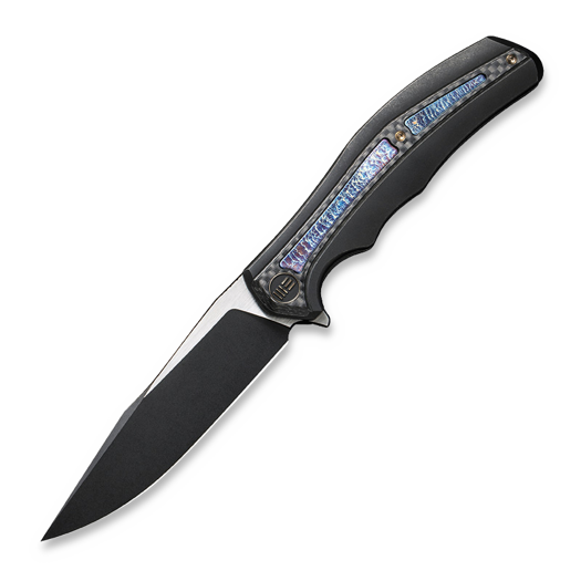 We Knife Zonda Black Ti, Twill CF/Flamed Ti Inlay, Black SW/Satin WE22016-1