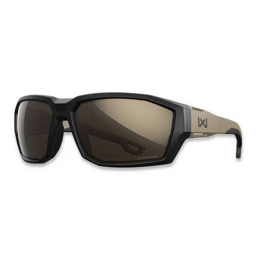 Wiley X Alpine Matte Black and Tan Frame with CAPTIVATE™ Polarized Tungsten Mirror Lense