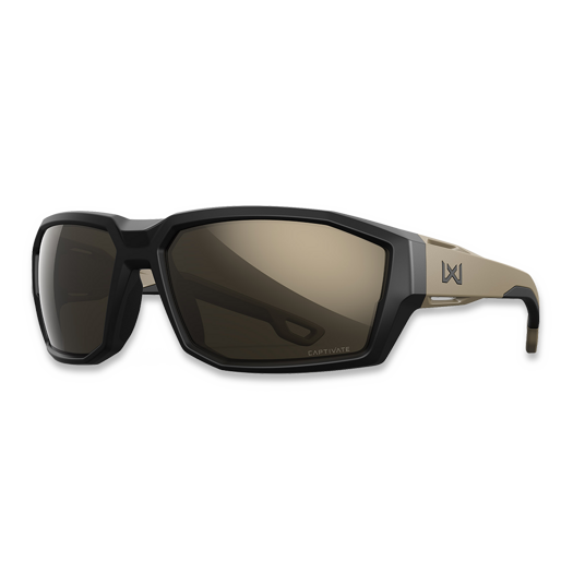 Wiley X Alpine Matte Black and Tan Frame with CAPTIVATE™ Polarized Tungsten Mirror Lense