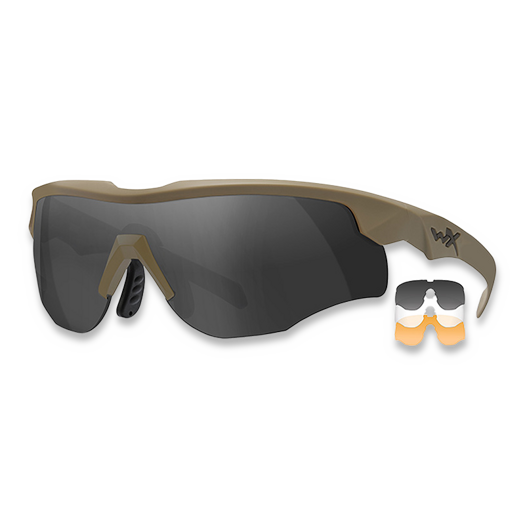 Wiley X Rogue Comm Tan Frame, Smoke Grey/Clear/Light Rust