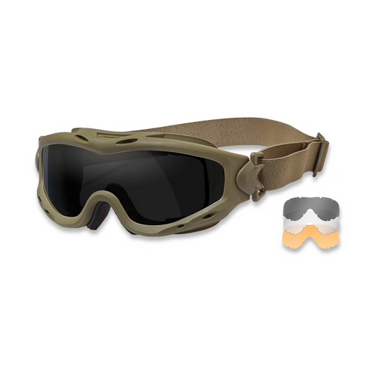 Wiley X Spear Tan Frame, Smoke Grey/Clear/Light Rust