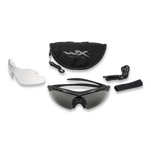 Wiley X Vapor Black Frame, Grey/Clear