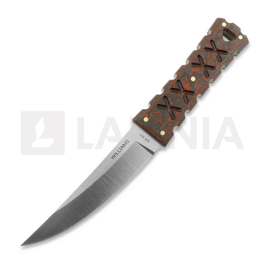 Nôž Williams Blade Design SZK E01 Shobu Zukuri Kaiken 4.5 MagnaCut, Lava Flow Carbon
