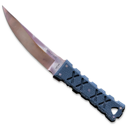 Williams Blade Design SZK005 Shobu Zukuri Kaiken 4.5 Apo veitsi, Burlap Micarta